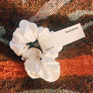✨ LIMITED EDITION ✨ NWT SpoiledChild White Satin Scrunchie